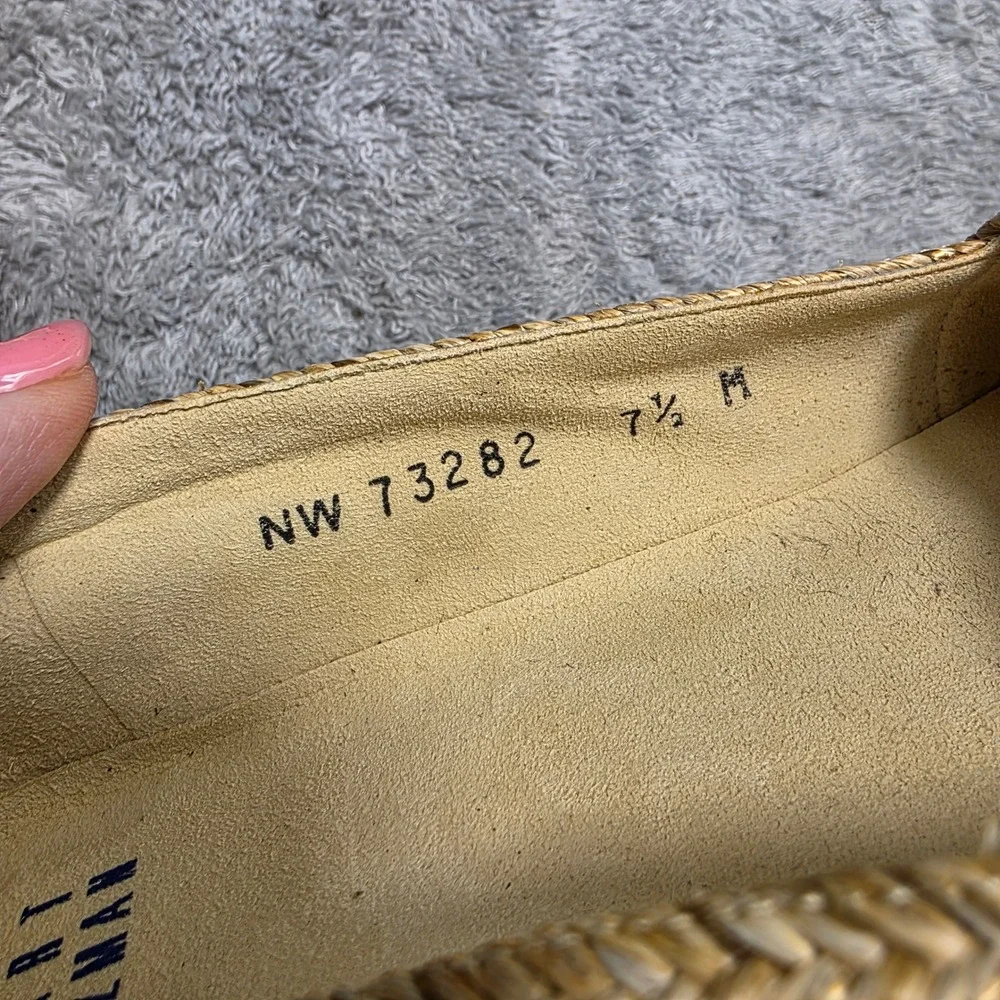 Stuart Weitzman Suede Espadrille Flats Turquoise Blue Silver Cap Toe Women 7.5 M